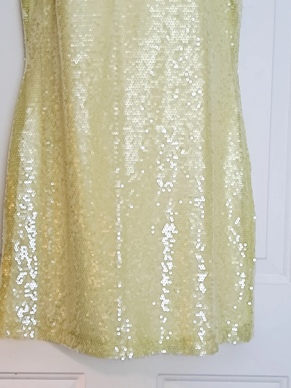 a new day Women's Pale Yellow Sequin V-Neck Mini Dress